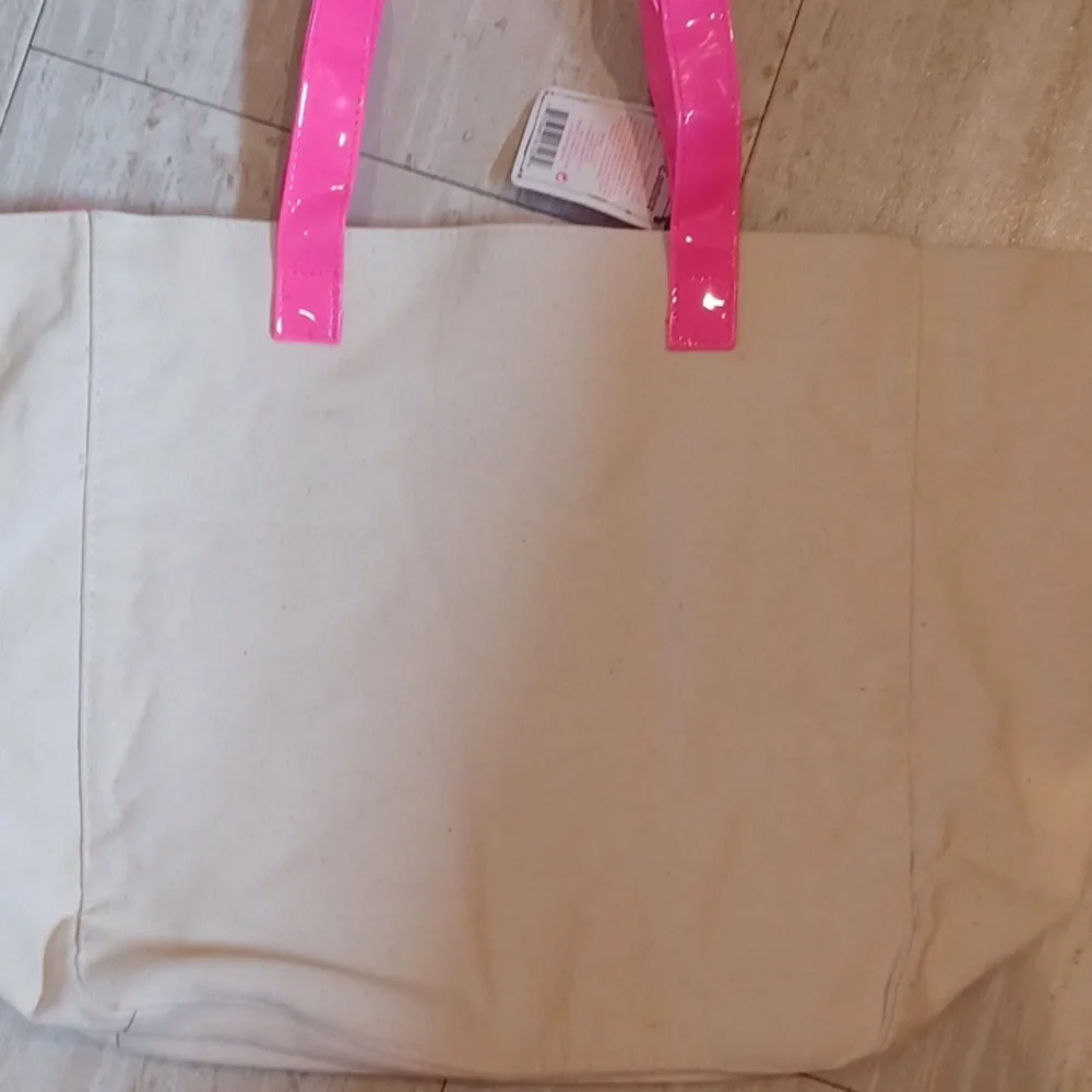 Juicy Couture Stylish Oversized Creamy Off White Canvas Tote Bag - Picture 7 of 12